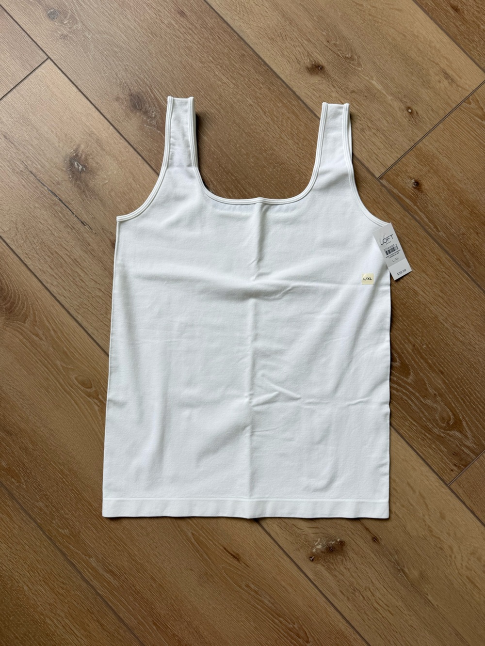 LOFT Outlet White Stretch Tank Top
